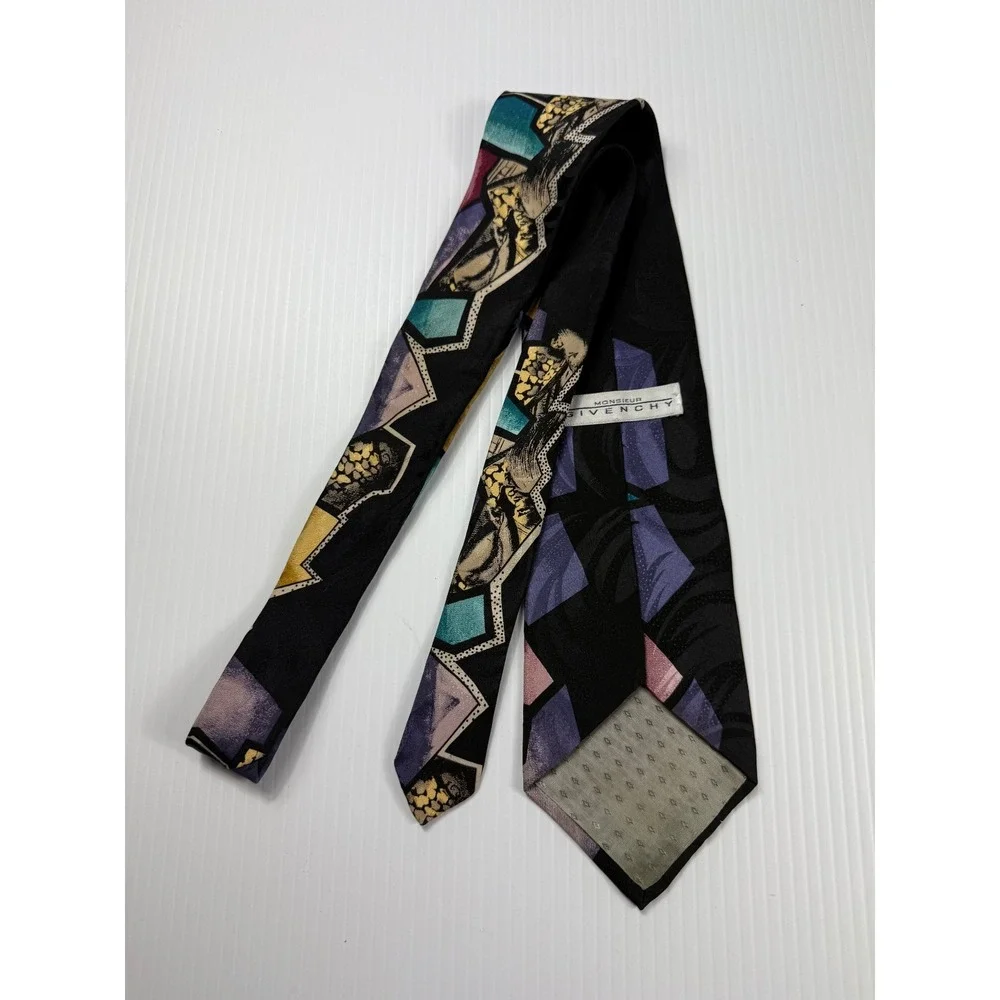 Givenchy Necktie Silk Abstract Geometric Patterned‎ Designer Mens Tie